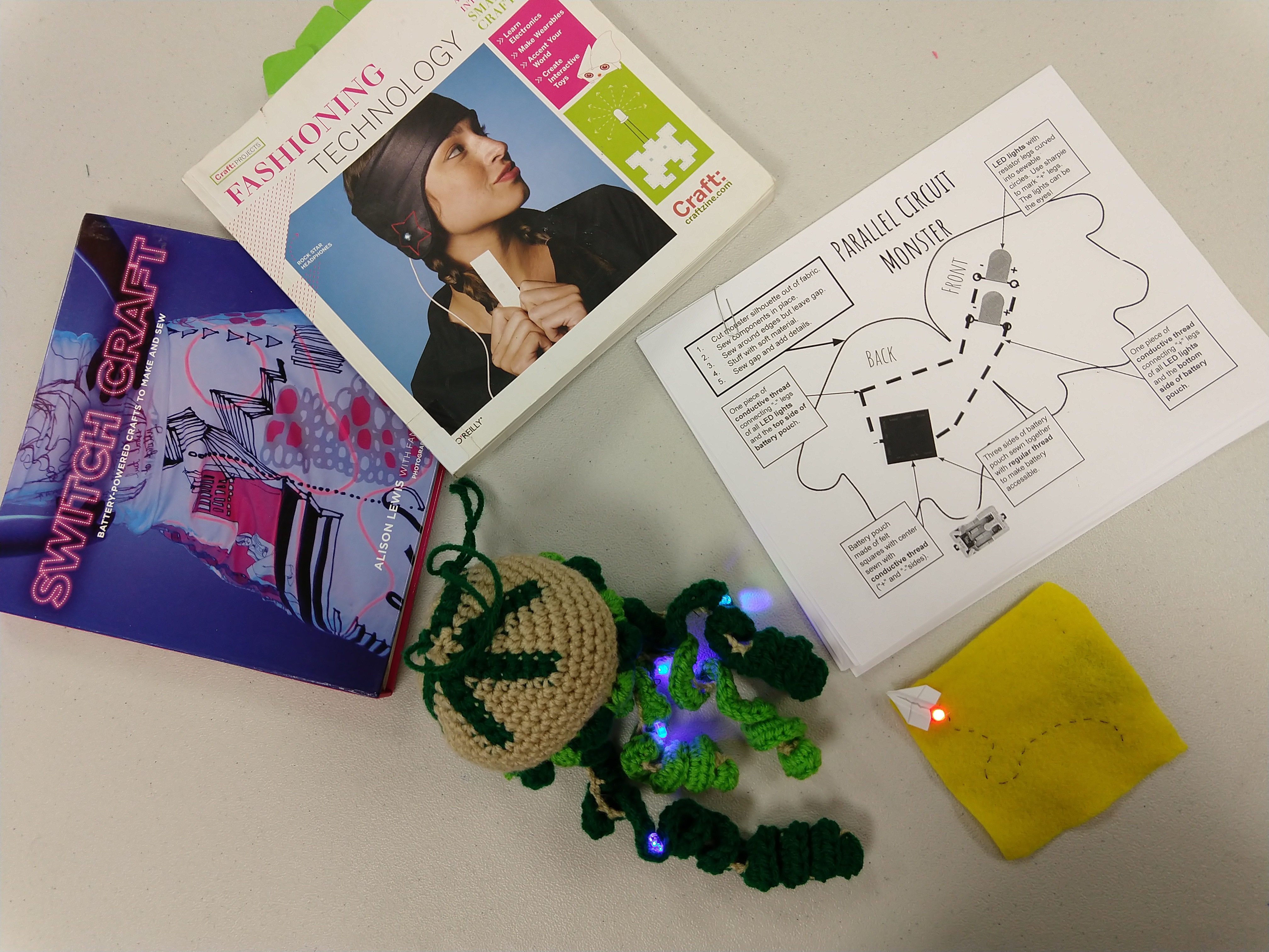 Sewable electronics resources and student artifacts